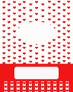 Valentines Day. Picture frame of red hearts. room for text. frame of hearts. valentine card