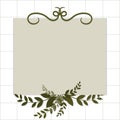 Picture frame with space for filling text with leaf decor.