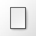 Picture frame wall image. Blank wood painting modern photo frame gallery design Royalty Free Stock Photo