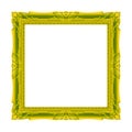 Picture frame Wood carved Old isolated on a white background Royalty Free Stock Photo