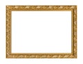 Picture frame wooden carved frame pattern isolated on white back Royalty Free Stock Photo
