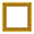 Picture frame wooden carved frame pattern isolated on white background Royalty Free Stock Photo