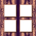 Abstract metallic copper background with picture frames Royalty Free Stock Photo