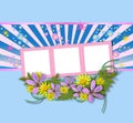 Picture frames decorated with flowers Royalty Free Stock Photo