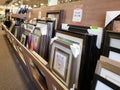 Picture frames for sale at furniture market, TX USA