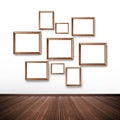 Picture frames on the wall inside the room Royalty Free Stock Photo