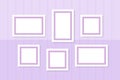 Picture frames white template on wall purple pastel, frame cute for family love picture, set of vintage frames picture chic luxury