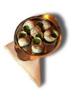 Escargot, French delicacy, isolated Royalty Free Stock Photo