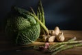 Picture of fresh green raw vegetables in studio