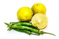 A picture of fresh lemons with chili ,