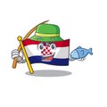 A Picture of funny Fishing flag croatia Scroll design