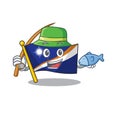 A Picture of funny Fishing flag marshall island Scroll design