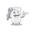 A picture of gas water heater mechanic mascot design concept