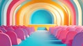 Fantasy rainbow stage background Royalty Free Stock Photo