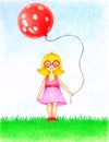 Picture of girl with a red balloon