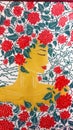 Picture. Girl with red flowers on her head