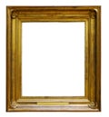 Picture gold wooden ornate frame for design on isolated background Royalty Free Stock Photo