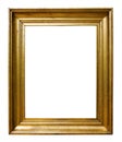 Picture gold wooden ornate frame for design on  isolated background Royalty Free Stock Photo