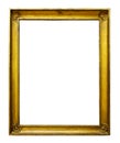 Picture gold wooden ornate frame for design on  isolated background Royalty Free Stock Photo