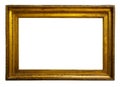 Picture gold wooden ornate frame for design on  isolated background Royalty Free Stock Photo