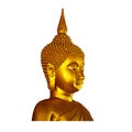 Picture golden buddha statue isolated on white background ,thailand Royalty Free Stock Photo