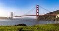 Picture of the Golden Gate Bridge in San Francisco crossing the bay of the Californian city under a blue sky. Royalty Free Stock Photo