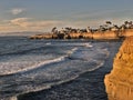 Golden hour shot at Sunset Cliffs, San Diego, California Royalty Free Stock Photo