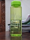 a picture of a green drinking bottle