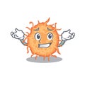 A picture of grinning bacteria endospore cartoon design concept