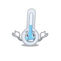 A picture of grinning cold thermometer cartoon design concept