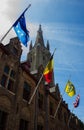 Bruges Flags and Church Tower