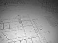 Picture of hand drawn architecture plans