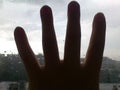 Picture  hand on the window Royalty Free Stock Photo