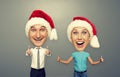 Picture of happy bighead couple Royalty Free Stock Photo