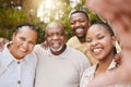 The picture of a happy family. a woman taking a selfie with her partner and his parents. Royalty Free Stock Photo