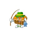 A Picture of happy Fishing basket oranges design Royalty Free Stock Photo