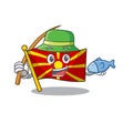 A Picture of happy Fishing flag macedonia design
