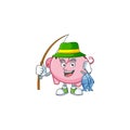 A Picture of happy Fishing piggy bank design Royalty Free Stock Photo