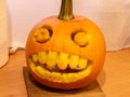 Picture of a happy pumpkin with big teeth