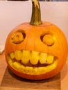 Picture of a happy pumpkin with big teeth