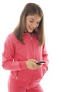 Picture of happy teenage girl with cell phone Royalty Free Stock Photo