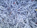 Heap of shredded papers to recycle in an office