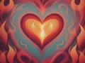 picture of a heart made out of fire, flaming heart