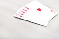 Picture of heart playing cards in poker