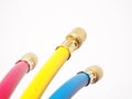 Picture of high pressure multi color hose with brass connector