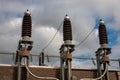 Picture of a high voltage system with ceramic insulators high voltage Royalty Free Stock Photo