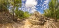 Picture of a historic pyramid in the Mexican Inca city of Coba on the Yucatan Peninsula