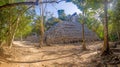 Picture of a historic pyramid in the Mexican Inca city of Coba on the Yucatan Peninsula