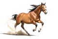 Horse running on white background. Royalty Free Stock Photo
