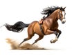 Horse running on white background. Royalty Free Stock Photo